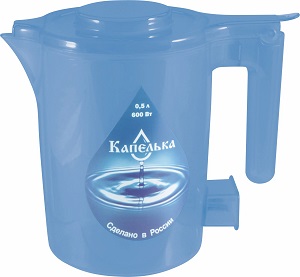 Чайник   ВОЛТЕРА  КАПЕЛЬКА  (600 Вт, 0.5 л)  ГОЛУБОЙ