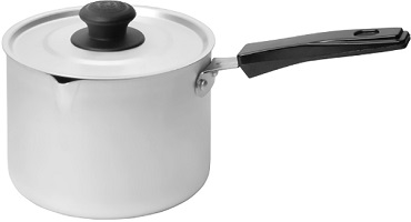 Ковш алюм. Калитва  (14011)  (1.0 л, носик, с крышкой, матовый)