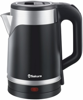 Чайник SAKURA     SA-2194 BK  (1.8 кВт, 1.8 л, ЗНЭ, двойная стенка)