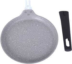 Сковорода-блинная с АП KUKMARA  МРАМОР СВЕТЛЫЙ  24 см  (СБМС240-1а) (съём.ручка, литой алюм)