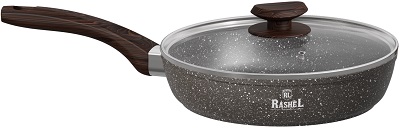 Сковорода АП RASHEL  КОРИЧ.ГРАНИТ  22 см  (R-10622к)  (h-5.8 см, СТ.кр, ручка soft touch) (индукция)