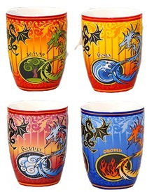 Кружка  340 мл  (752953)  ДРАКОН  4 СТИХИИ  (фарфор),  КОРАЛЛ