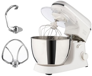 Миксер планетарный ENERGY  EN-265  (800 Вт, 5 скор, 3 нас, 5 л, нерж.чаша) БЕЛЫЙ  (105474)