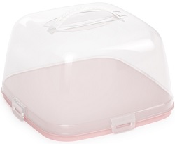 Тортница  (М 8551)  (285х285х175 мм) (розовый),  г.Октябрьский