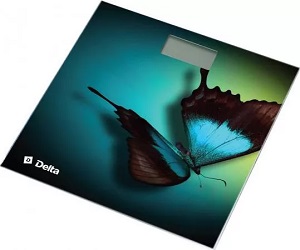 Весы напольные DELTA D9227/1 (150 кг, ЖКД, стекло) "Бабочки"