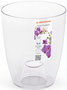 Горшок д/орхидеи прозрачный  1.4 л  (М8396) (d-130 мм),  г.Октябрьский