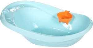 Ванночка пласт. 44 л "Буль-Буль" (с ковшом и сливом) (голубой нежный цвет (ковш оранж),  г.Ижевск