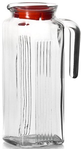 Кувшин стекло  1000 мл  КОШЕМ  (80051 BR) с красной крышкой