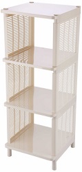Этажерка универсальная  Лайт  (М 7557)  (4 секции) (315х327х860 мм) (слон.кость),  г.Октябрьский