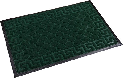 Коврик придверный  45x75 см  (GW-31035)  с ворсом на резиновой основе  ЗЕЛЕНЫЙ