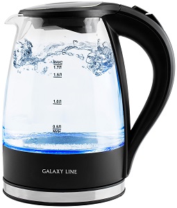 Чайник GALAXY    GL-0552  (2.2 кВт, 1.7 л, ЗНЭ) стекло, подсветка