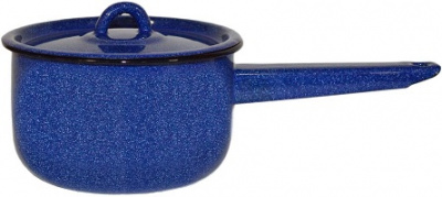 Ковш эмаль  1.5 л  г.Череповец  (2с43) с крышкой, синий с зерн.