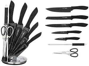 Набор ножей AGNESS (911-622) 8 пр, (5 ножей, ножницы, мусат, подставка)
