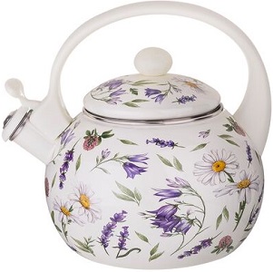 Чайник эмал. со свистком  AGNESS  FLOWER STORY  (943-094)  (2.2 л)