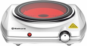 Плитка инфракрасная  1 конф.  SAKURA  SA-7167 S  (1.2 кВт, стеклокерамика, 165 мм)
