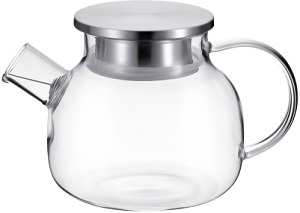 Чайник заварочный  стекло   REGENT  1.0 л  (67340) (93-FR-TEA-12-1000)  (с ситечком, нерж.крышка)