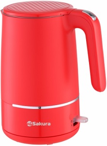 Чайник SAKURA     SA-2176 R  (1.8 кВт, 1.7 л, ЗНЭ, двойная стенка)
