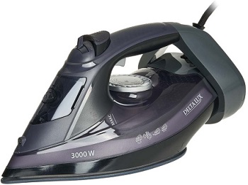 Утюг DELTA LUX  DE-3009  (3.0 кВт, верт.пар, керам.подошва, самоочистка) ЧЕРН/ФИОЛЕТ