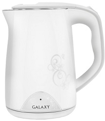 Чайник GALAXY  GL - 0301 БЕЛЫЙ  (2.0 кВт, 1.5л ЗНЭ,двойная стенка) пласт.корпус,внутр.нерж.сталь
