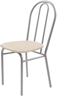 Стул со спинкой  НИКА-5  (СТ5/СК)  СЛОН.КОСТЬ/СЕРЕБРО  (экокожа)