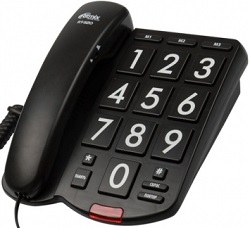 Телефон RITMIX RT-520 black (Большие кнопки и Крупн.цифры, память на 3 экстренных номер)