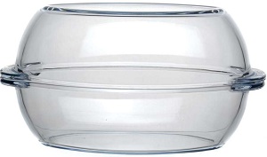 Форма стекло овальная  2.85 л  BORGAM  (59072)+крышка 2.85л  (34х19 см, h-9 см) Турция