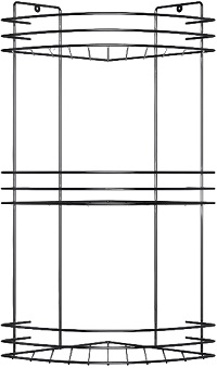 Полка д/ванной (3 яруса)  угловая  IRSA  (АЛТ 66 Ч)  (19х19х45 см) ЧЕРНАЯ