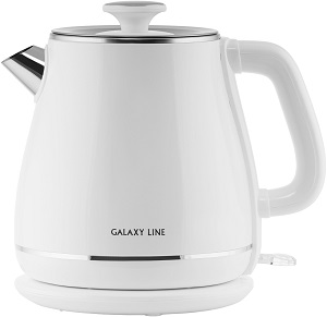 Чайник GALAXY  GL - 0331  БЕЛЫЙ  (2.2 кВт, 1.8 л, ЗНЭ, двойная стенка) нерж.корпус