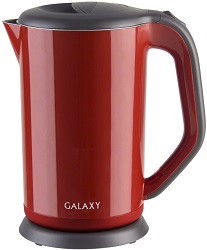 Чайник GALAXY  GL - 0318  КРАСНЫЙ (2.0 кВт, 1.7л, ЗНЭ, двойная стенка) пласт.корпус,внутр.нерж.сталь