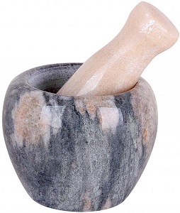 Ступка с пестиком  мрамор (172528) (d-8 см, h-10 см) КРЕМ