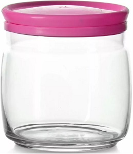 Банка стекл. ЧЕШНИ   500 мл (43003 SLB) РОЗОВАЯ, пласт.крышка,  PASABAHCE г.Бор