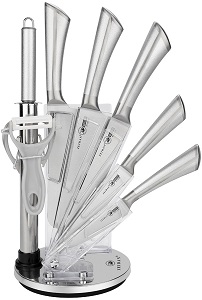 Набор ножей ZEIDAN  Z-3123  9 пр (5 ножей, ножницы, мусат, овощечистка, склад.подставка из акрила)