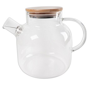 Чайник заварочный  стекло  SAKURA   ( SA-TP03-500 )  (500 мл, с ситечком, бамбук.крышка)