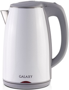 Чайник GALAXY  GL - 0307 БЕЛЫЙ  (2.0кВт, 1.7л ЗНЭ, двойная стенка) пласт.корпус,внутр.нерж.сталь
