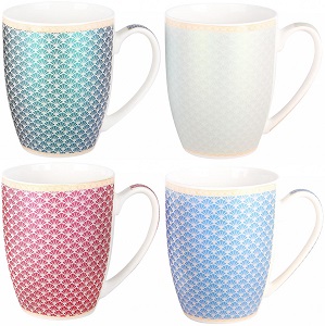 яКружкафарфор  340 мл  (648327)  ОРИЕНТ  (4 диз),  КОРАЛЛ