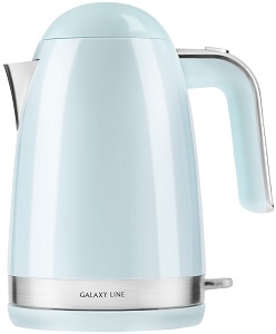 Чайник GALAXY  GL - 0332  НЕБЕСНЫЙ  (2.2 кВт, 1.7 л, ЗНЭ, двойная стенка) нерж.корпус