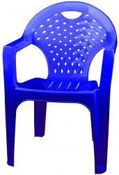 Кресло пласт. (М 2611) (540х585х800 мм) Синие,  г.Октябрьский,  (4!!!)