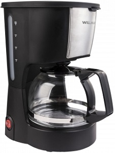 Кофеварка WILLMARK  WCM- 870 D  (750 Вт.,противокап.сист.,нейл.фильтр.,стекл.кувш. 600мл.) (Черный)