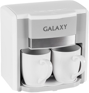 Кофеварка GALAXY  GL-0708  БЕЛАЯ  (750 Вт, 2 чашки по 300 мл., автооткл)