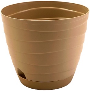 Горшок  БРИЗ  Бежевый темный  2.7 л  (УП-4840)  с поддоном,  РАДИАН