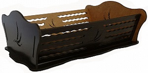Сухарница  дерево резная  А-1  (25.5×16.4×8.5 см) "Мокко"