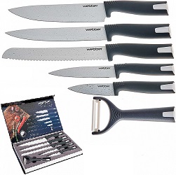 Набор ножей WEBBER  BE-2264 N  (5 пр.+овощечистка (ручки с противоскользящим покрытием),  (10)