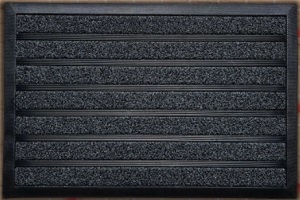 Коврик придверный  40x60 см  (GW-31040)  с ворсом на резиновой основе  ЧЕРНЫЙ