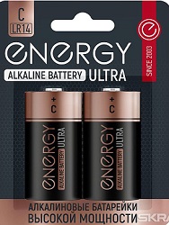 Батарейка алкалиновая ENERGY ULTRA  C  (104982) LR14/2B,  (20!!!)