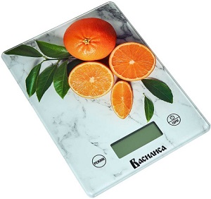 Весы кухонные ВАСИЛИСА  ВА-017  (5 кг, ЖКД, сенсор.управ) "Апельсины на мраморе"