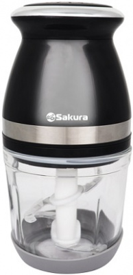 Чоппер  стекл.чаша  SAKURA  SA-6270 BK  (400 Вт, 600 мл, 4 лезвия)
