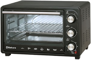 Духовка  SAKURA  30 л  (SA-7025 B) (1.5 кВт, терморег, таймер, 3 реж) 