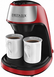 Кофеварка DELTA LUX  DE-2002 (450 Вт, 2 чашки по 125 мл),  (6)