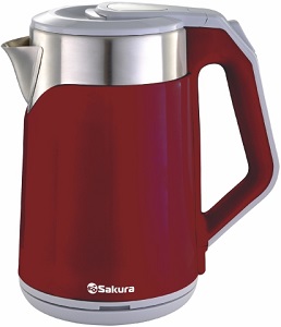 Чайник SAKURA     SA-2172 R  (1.8 кВт, 1.8 л, ЗНЭ, двойная стенка)