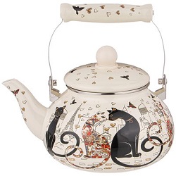 Чайник эмал. AGNESS  2.5 л  (934-391)  ПАРИЖСКИЕ КОТЫ